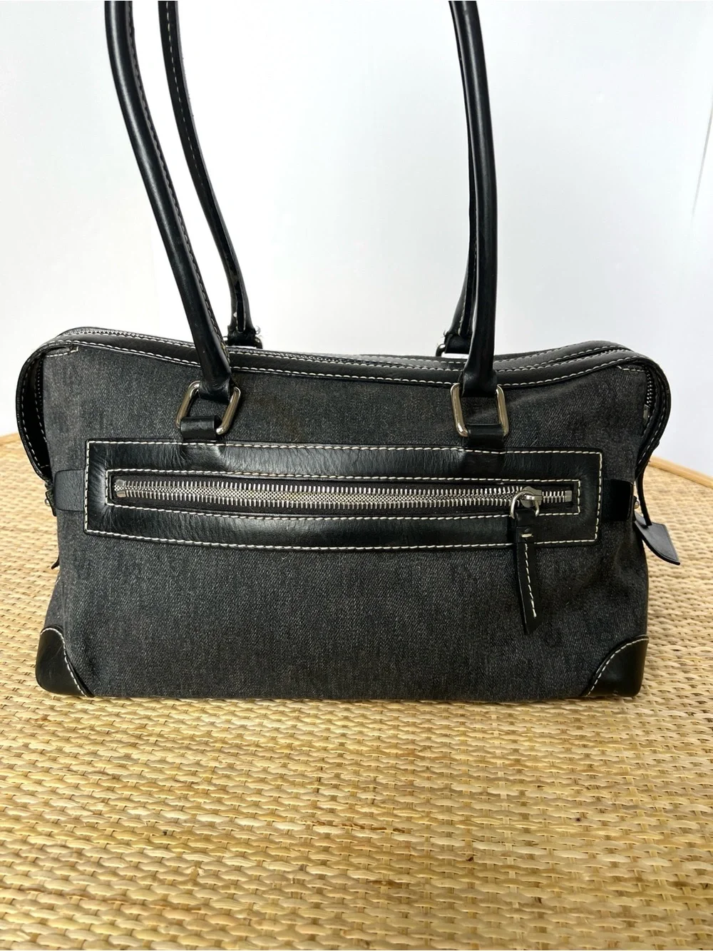 Dooney & Bourke Anniversary Signature 2 Pocket Satchel charcoal Y2K Vintage